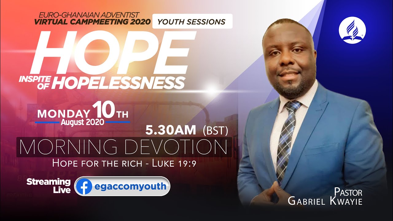 Egaccom Camp Meeting Youth (Monday Morning Devotion) - YouTube