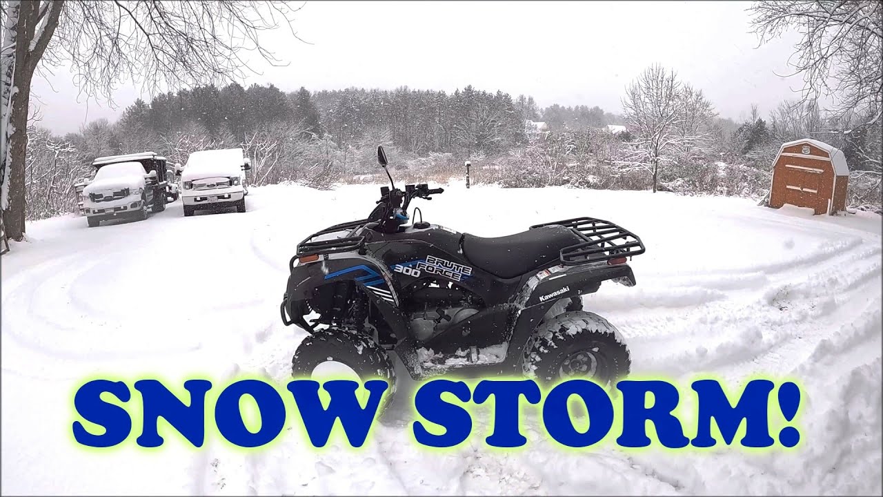 🚩❄Brute Force 300, 2wd ATV | Snow storm test ride, can it handle 10-12 inches of fresh snow? | RAW