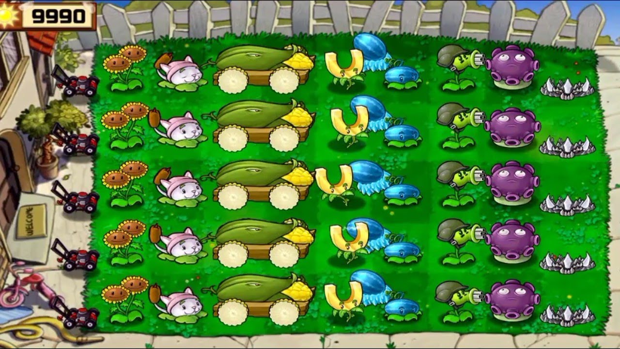 Plants vs Zombies || All Upgraded Plants vs All Zombies Full Gameplay ...