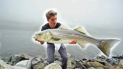 Most INSANE GIANT Striped Bass TOPWATER Fishing  -- (Striper Mayhem D.1)