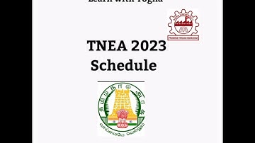 TNEA 2023  Counseling Schedule | Learn with Yogha