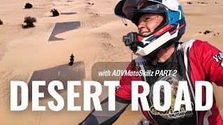Riding sand-covered roads in Dubai with ADVMotoskillz