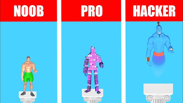 NOOB vs PRO vs HACKER || Muscle Rush - Smash Running