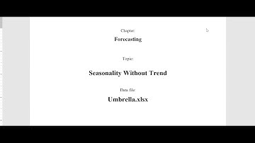 Seasonality Without Trend (Data file: Umbrella)