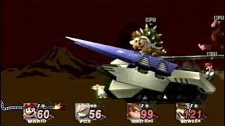 Super Smash Bros Brawl Mario vs Fox vs Donkey Kong vs Bowser