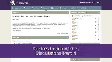 Desire2Learn v10.3: Discussions Part 1 Creating a Thread