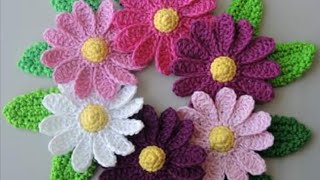 كروشيه طريقة عمل ورده لتزيين الملابس والمفروشات How to crochet a flower to decorate clothes