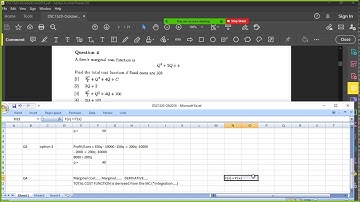 Question 4 Total Cost Function with integration calc #DSC1520 past paper workings #unisa #maths