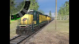 Trainz 3: CNW C40-8 leads a loaded coal train (Last video)