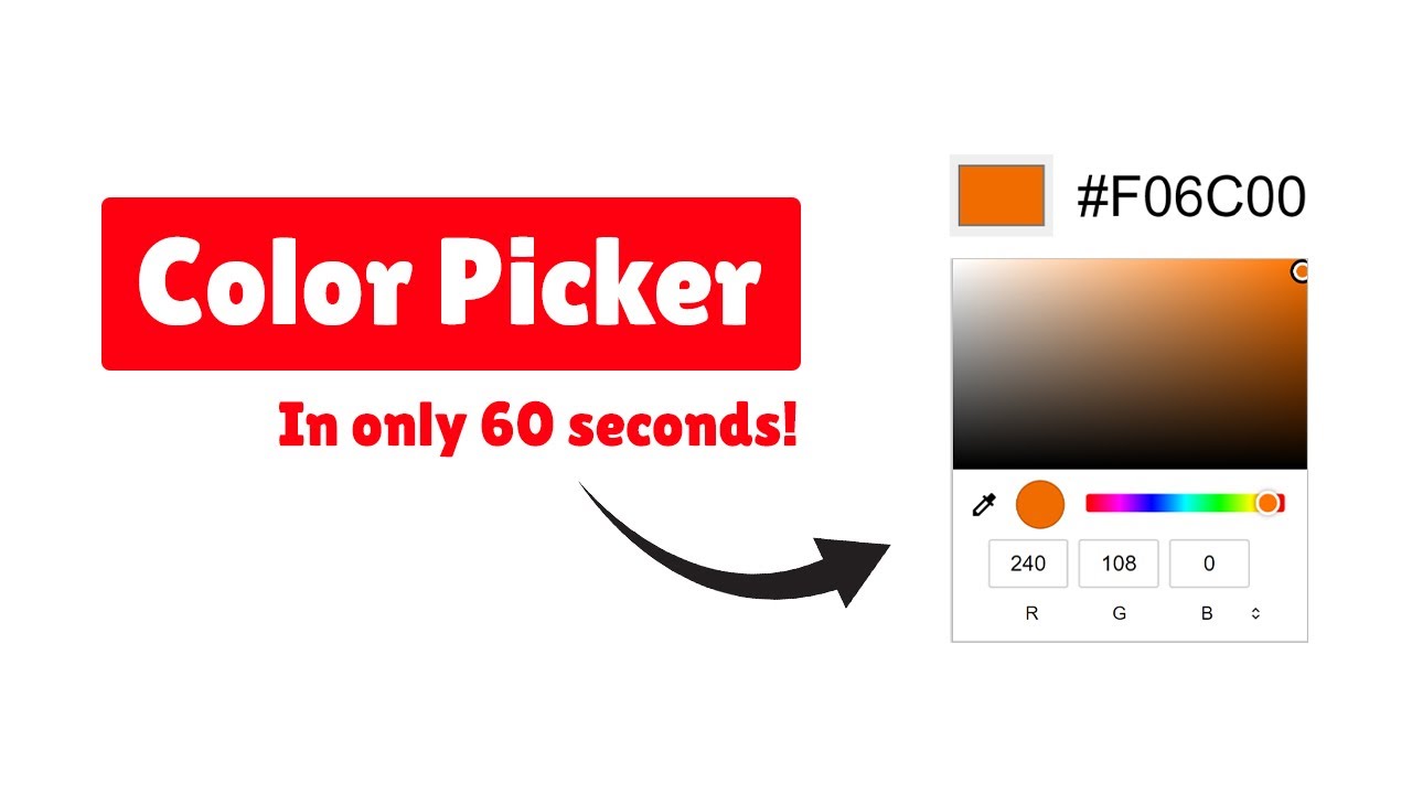 Create a Color Picker using HTML in 60 seconds! 