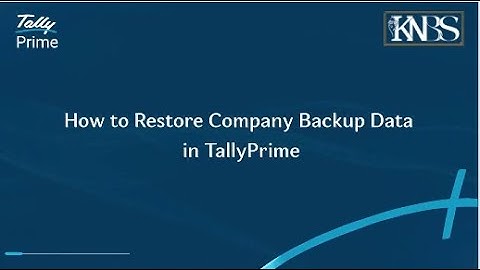 How to Restore Company Backup Data in TallyPrime (Hindi) | TallyHelp | Knbestsolution