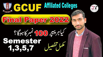 Every Paper has 100 marks GCUF Final Exam 2022 |  Affiliated Colleges Exam 2022