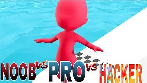 NOOB  VS PRO VS HACKER IN FUN RACE 3D