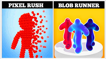 Blob Runner vs Pixel Rush - Android iOS Mobile Gameplay Walkthrough @KLSKINBOX