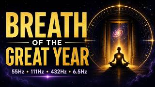 Great Year COSMIC TIME GATEWAY JOURNEY 𓂀  432Hz Shimmer • 111 HZ • 6.5Hz Binaural Rose Breath