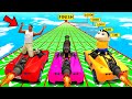 SHINCHAN AND FRANKLIN TRIED THE LARGEST SPEED BOOSTER MEGA RAMP POINTS PARKOUR CHALLENGE GTA 5 