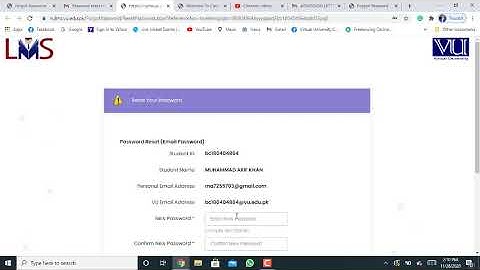 How to Change VU Provided Email ID Password