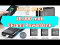 KUULAA 20.000 mAh EKRANLI Power Bank Type-C PD Hızlı şarj / Quick Charge 3.0 / Power Delivery