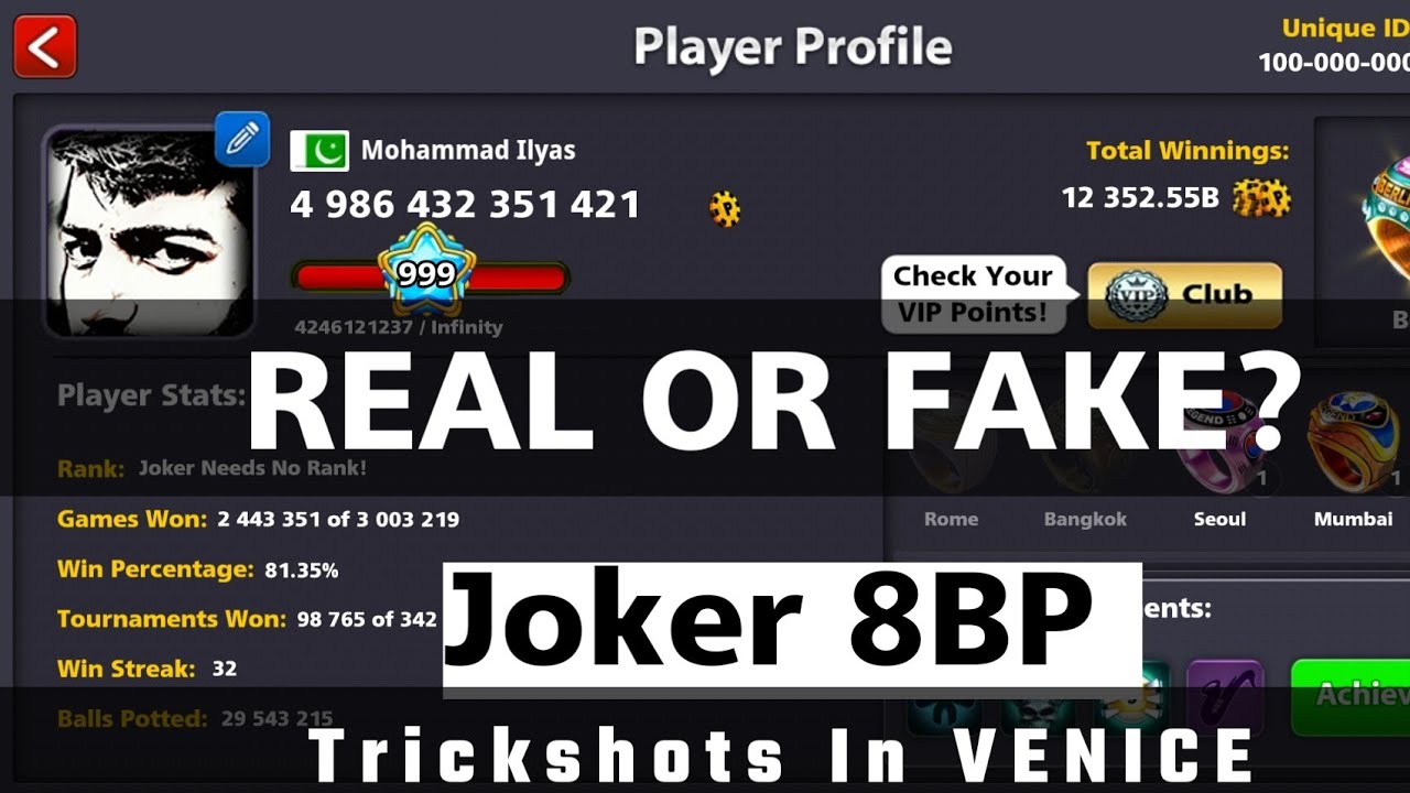 Joker 8BP Level 999 Real or Fake? - Miniclip 8 Ball Pool - 