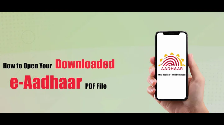 How to Open Your Downloaded e-Aadhaar PDF File