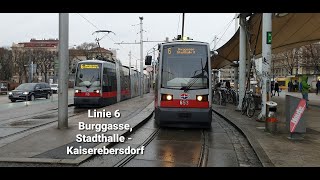 Wien Linie 6 Burggasse-Stadthalle - Kaiserebersdorf (ULF) (Bis 01.09.2019).