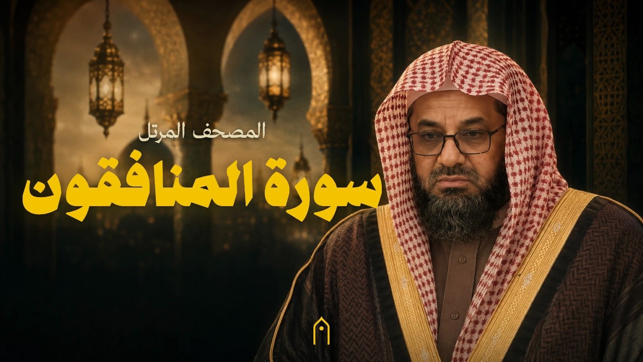 سورة المنافقون كاملة | سعود الشريم | المصحف المرتل | مكتوبة HD | Surah Al-Munafiqun Full