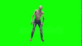 stock footage zombie goes on a green background