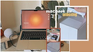 🍎 macbook air m2 unboxing (setup + accessories) #unboxing #macbook