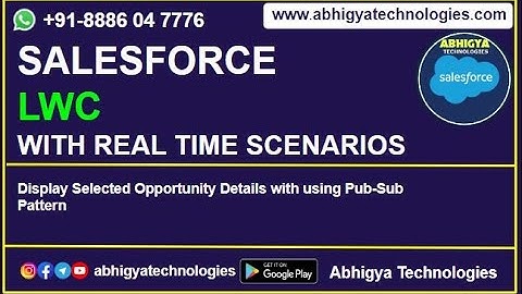 LWC-Pub-Sub: Display Selected Opportunity Details with using Pub-Sub Pattern.