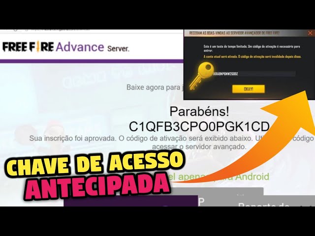 GERADOR CÓDIGO DE ATIVAÇÃO DO SERVIDOR AVANÇADO DE FREE FIRE