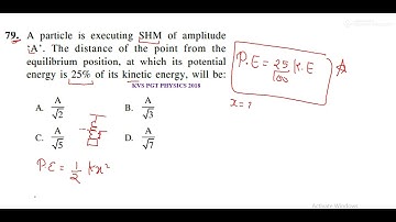 79. A particle is executing SHM of amplitude ‘A’. The distance of the point from the equilibrium pos