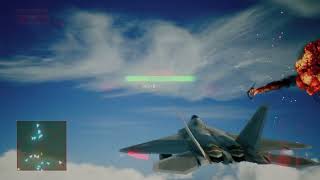 ACE COMBAT 7 F-22 Raptor v Arsenal Bird and drones| arial refuel and landing screenshot 2