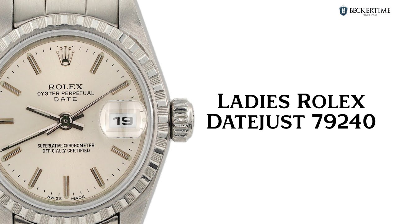 Ladies Rolex Stainless Steel Date Watch Silver Dial 79240