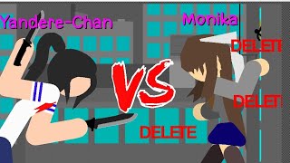 Yandere-Chan VS Monika Sticknodes Animation (Yandere Simulator vs Doki Doki Liteture Club)