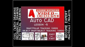 AutoCAD Lesson - 6 - Object Snap  Snap Ortho Grids Polar tracking  Object snap tracking- Tutorial