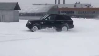 range rover sport snow drift off road 4x4 рэндж ровер спорт дрифт по снегу  валит езда боком