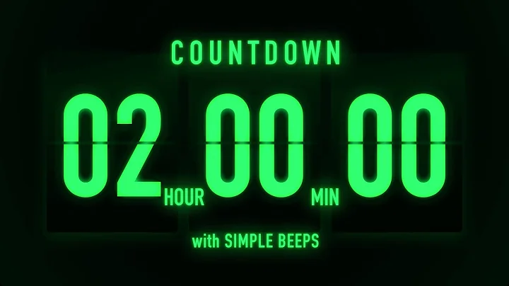 2 Hour Countdown Timer 🟢 Flip Clock with Simple Beeps