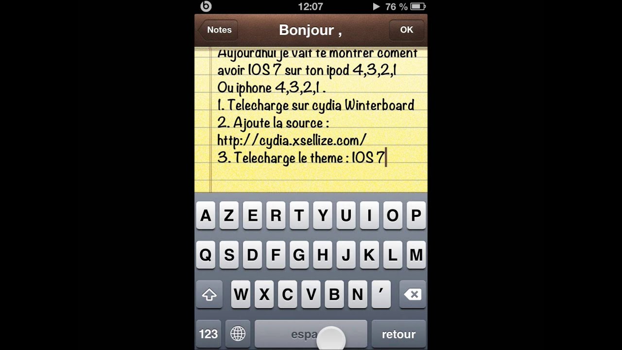 Comment avoir IOS 7 sur Ipod Touch 4g ou Iphone 4 - YouTube
