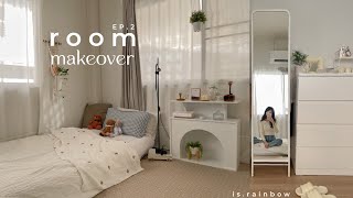 room makeover EP.2💡🛌 13sqm, DIY flooring, cozy minimal aesthetic on a budget ทำห้องนอนด้วยตัวเอง