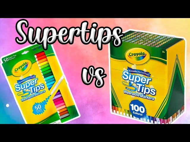 Crayola Supertips 100 pack swatches  Plumones, Tutorial de letras, Titulos  bonitos para apuntes