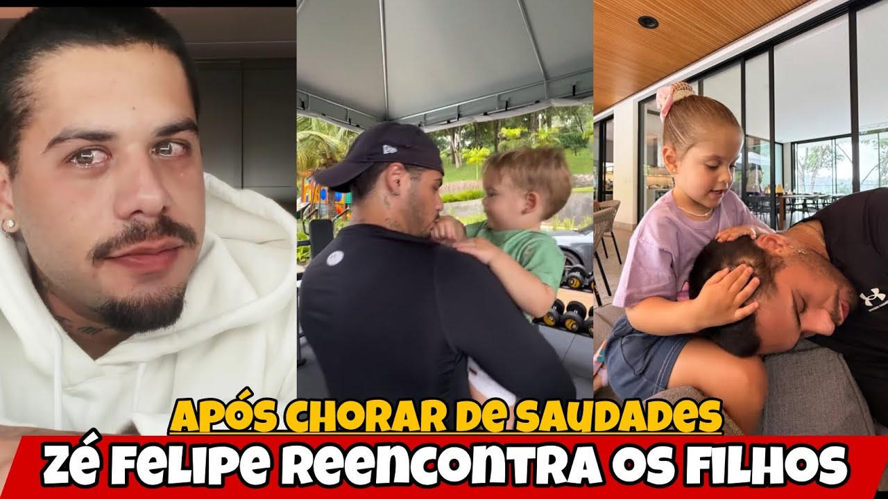 Após chorar de saudades Zé Felipe reencontra os filhos/preparativos para mudança 