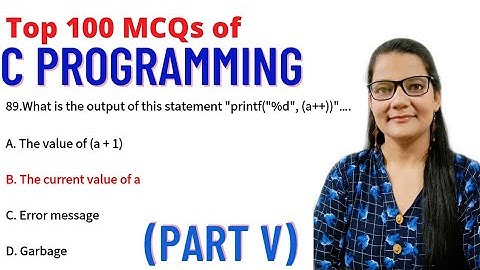 Part-5 C Programming MCQs | C MCQ Questions and answers | #TOP100CMCQs | ZeenatHasanAcademy