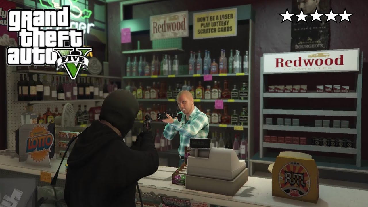 GTA 5 - Robbing Stores and Houses with Trevor (GTA 5 Police Chase & Escape)