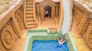 Unbelievable! Build Swimming Pool Water Slide Around The Secret Underground House