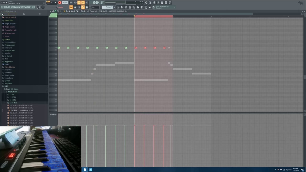 Making a Beat by only playing notes on my keyboard!! - YouTube
