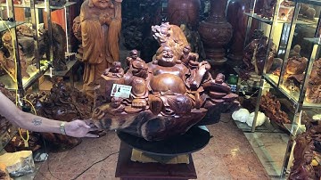 Tượng Gỗ  DI LẶC NGŨ TIỂU