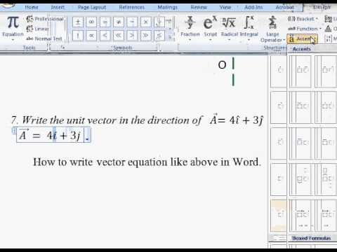 How to write an equation on word