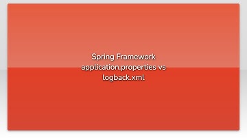 Spring Framework application.properties vs logback.xml