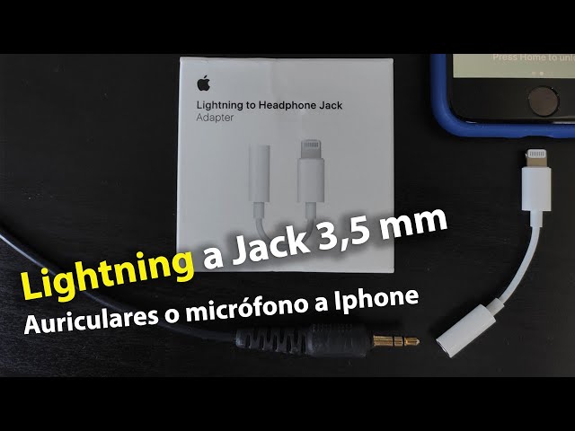 Conector / adaptador de Lightning a Jack 3,5 mm para Iphone y micrófonos o  auriculares 