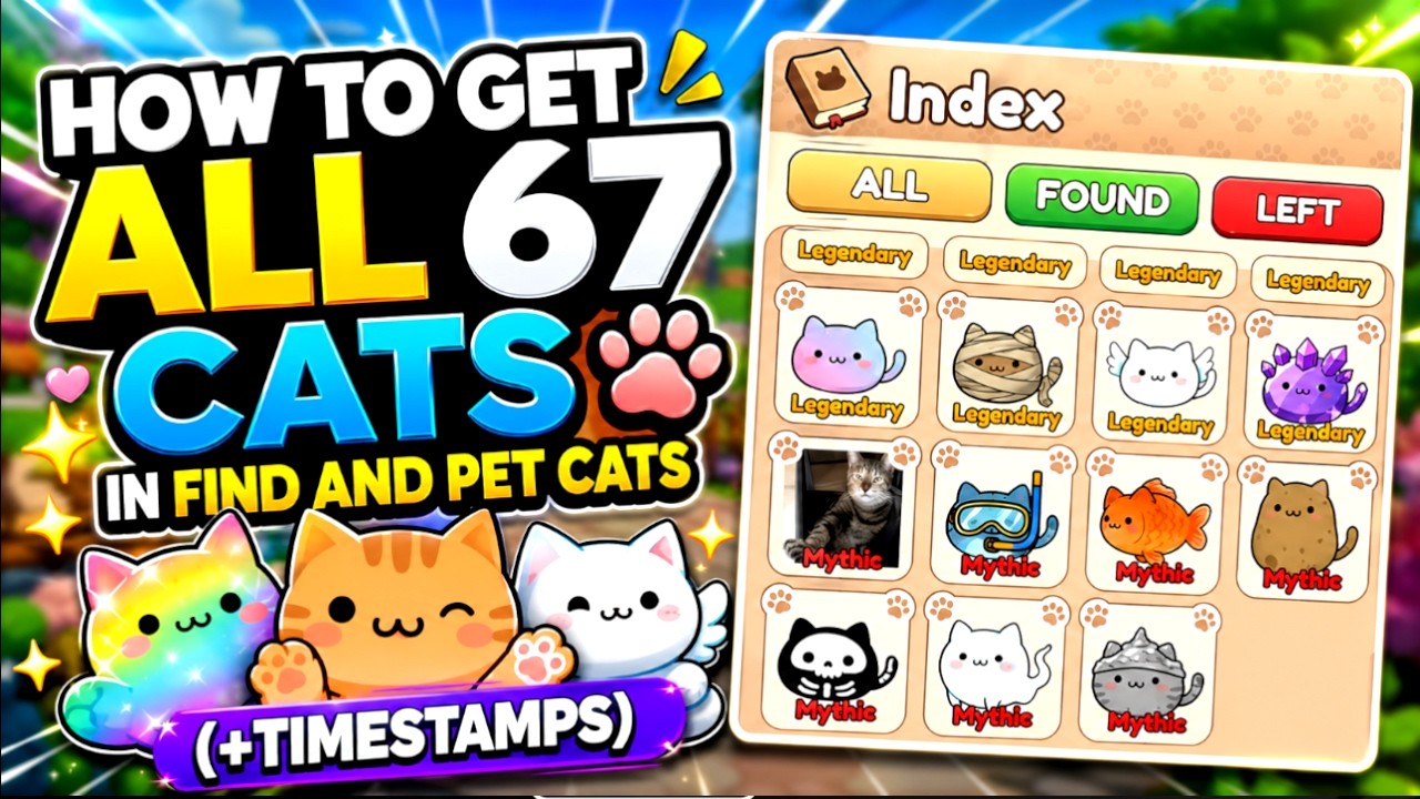 その他 Cats How To Get ALL 67 Cats in Find and Pet Cats | (+ Timestamps